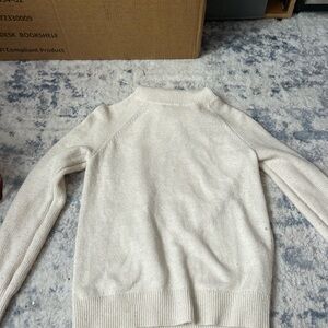 LOFT Cream Women's Turtleneck Sweater